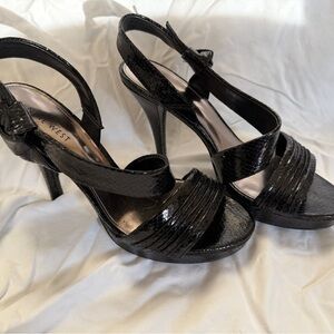Nine West Glossy Black Platform Heels